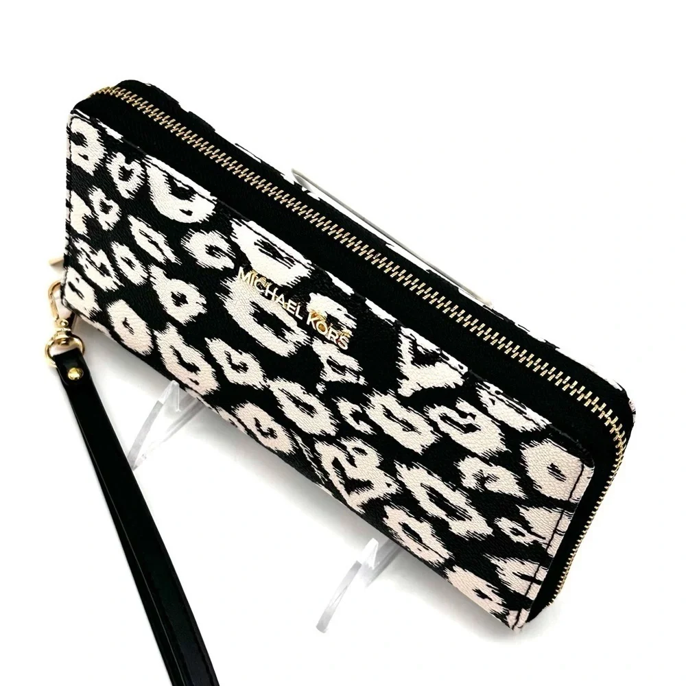 Michael Kors Large Continental Wallet Wristlet Black Multi